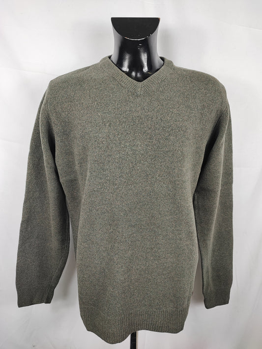 Maglione Barbour da uomo in lana verde Large- Man Green Jumper Size Large