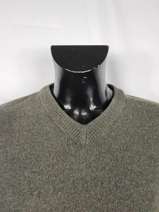 Maglione Barbour da uomo in lana verde Large- Man Green Jumper Size Large