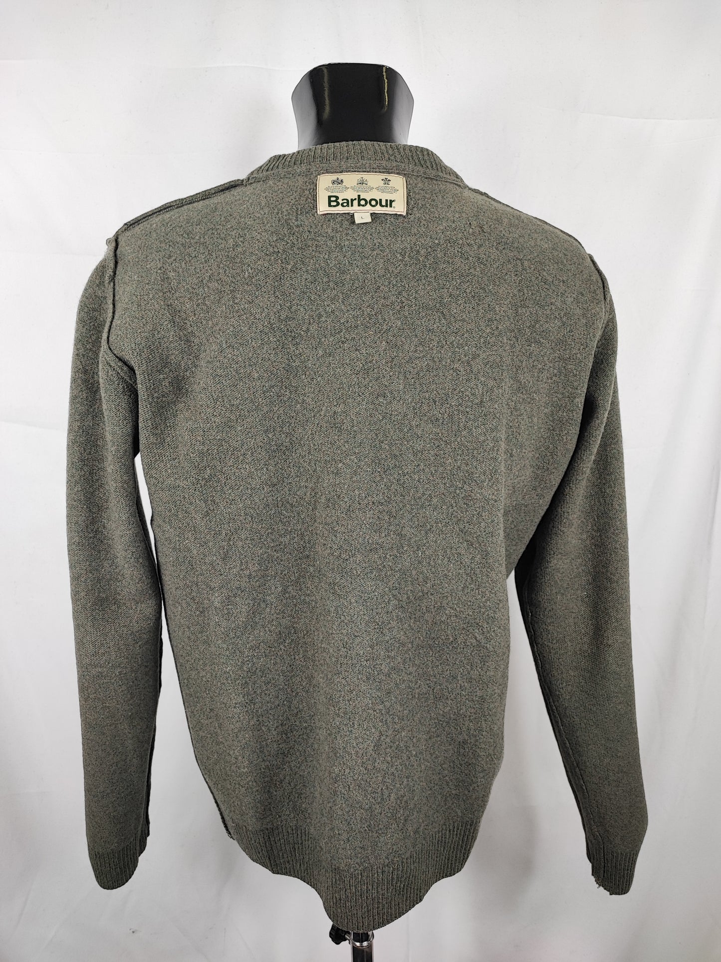 Maglione Barbour da uomo in lana verde Large- Man Green Jumper Size Large