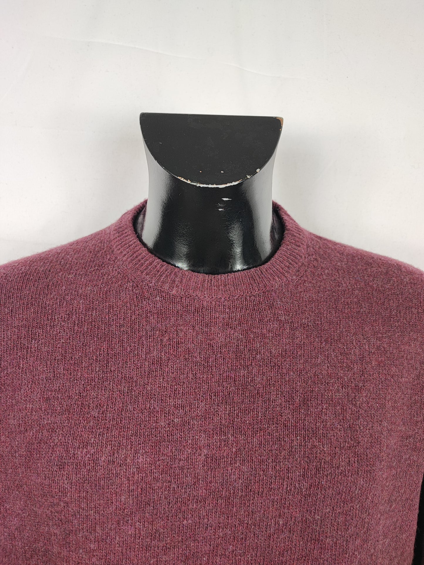 Maglione Barbour da uomo in lana Bordeaux Large- Man Burgundy Wool Jumper Size Large