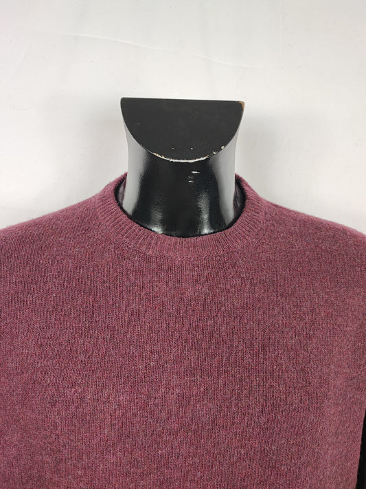 Maglione Barbour da uomo in lana Bordeaux Large- Man Burgundy Wool Jumper Size Large