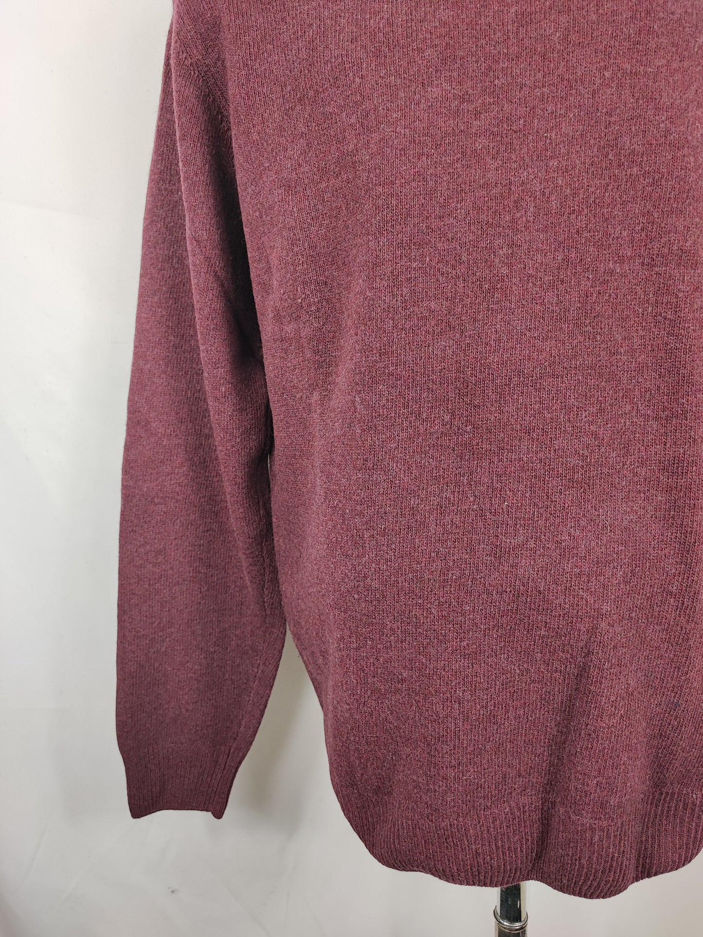 Maglione Barbour da uomo in lana Bordeaux Large- Man Burgundy Wool Jumper Size Large