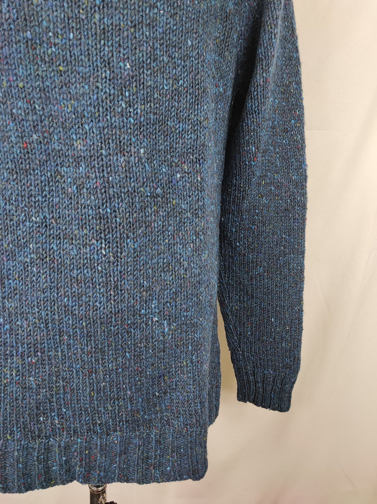 Maglione Barbour da uomo in lana blu fantasia Large- Man Navy Jumper Size Large