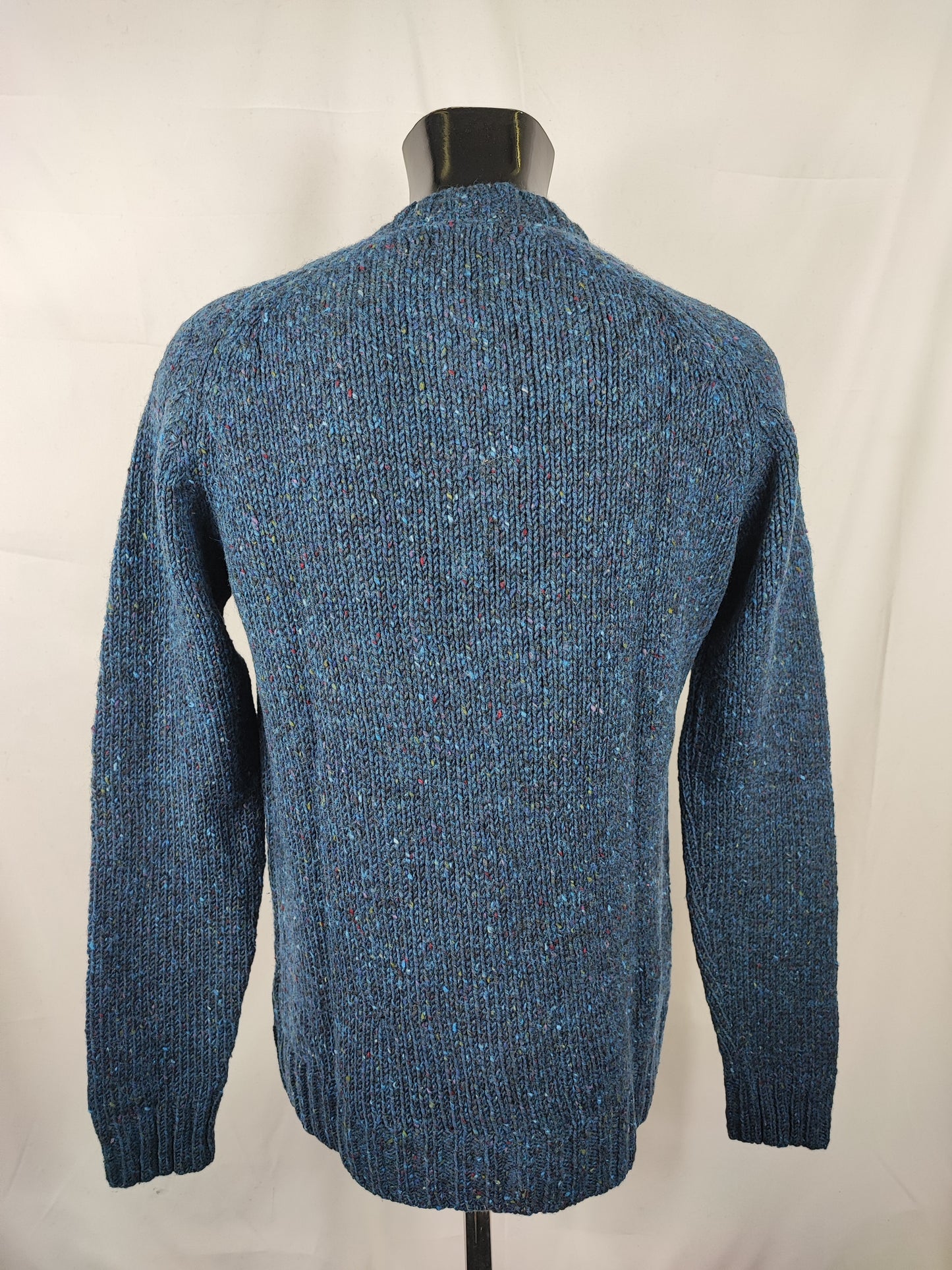 Maglione Barbour da uomo in lana blu fantasia Large- Man Navy Jumper Size Large