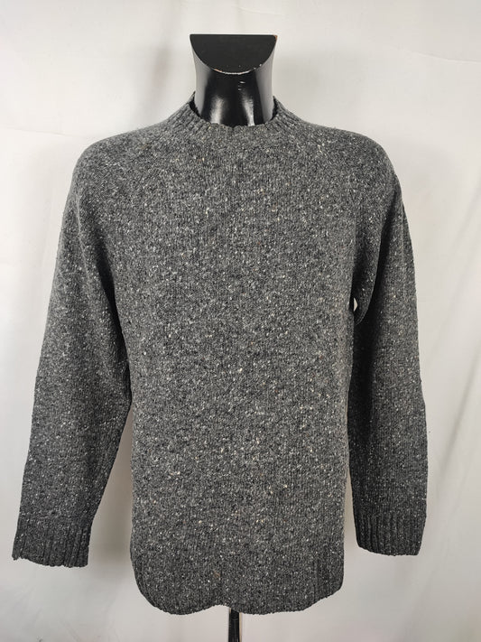 Maglione Barbour da uomo in lana grigio Medium- Man Grey Wool Jumper Size Medium