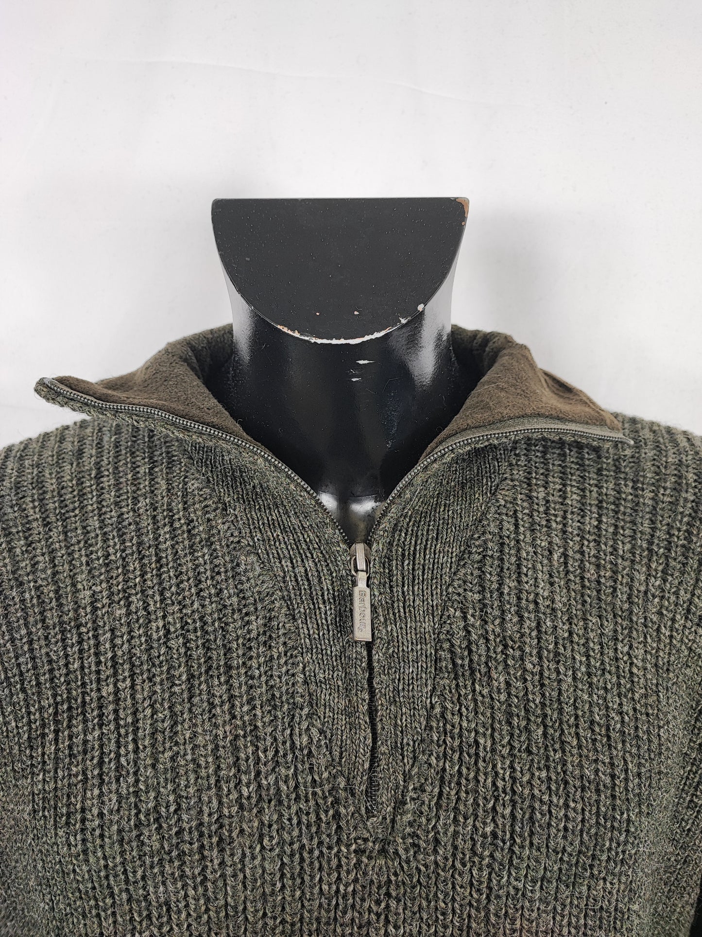 Maglione Barbour da uomo in lana verde scuro XXL- Man Green Wool Jumper Size XXLarge