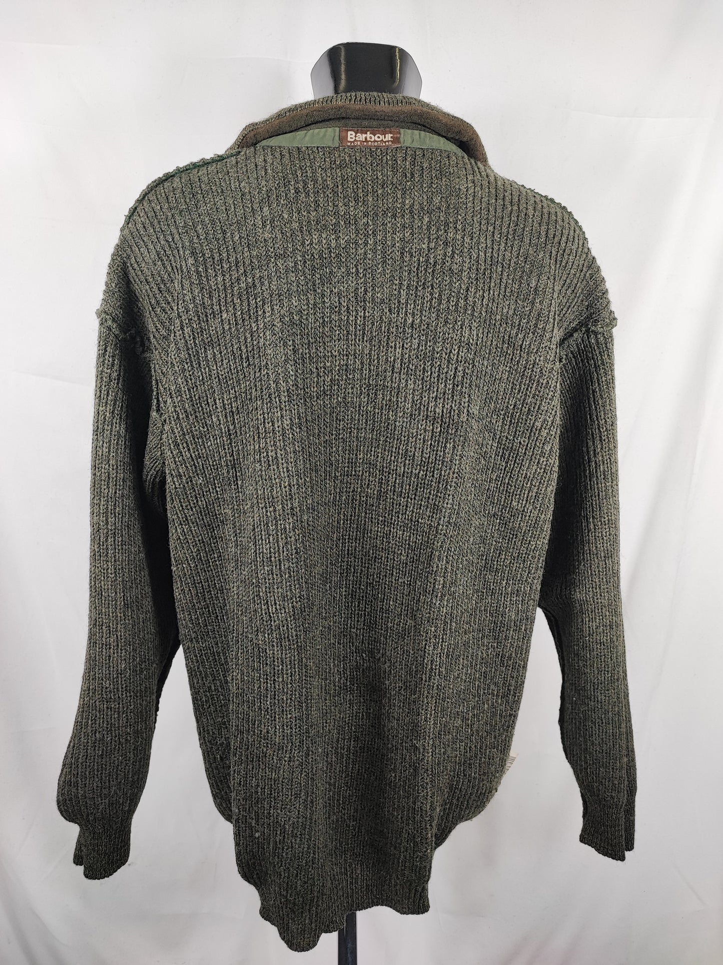 Maglione Barbour da uomo in lana verde scuro XXL- Man Green Wool Jumper Size XXLarge