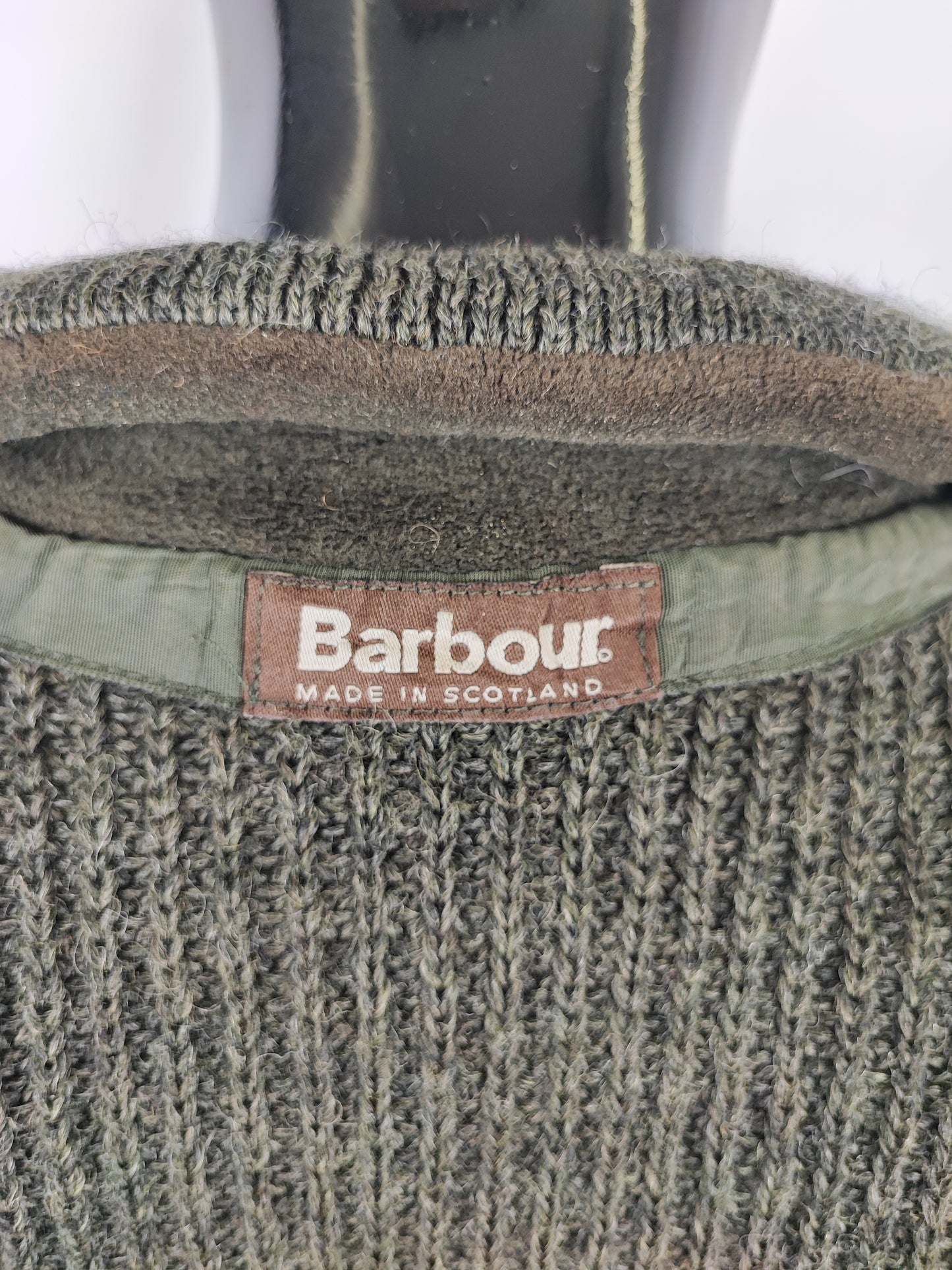 Maglione Barbour da uomo in lana verde scuro XXL- Man Green Wool Jumper Size XXLarge
