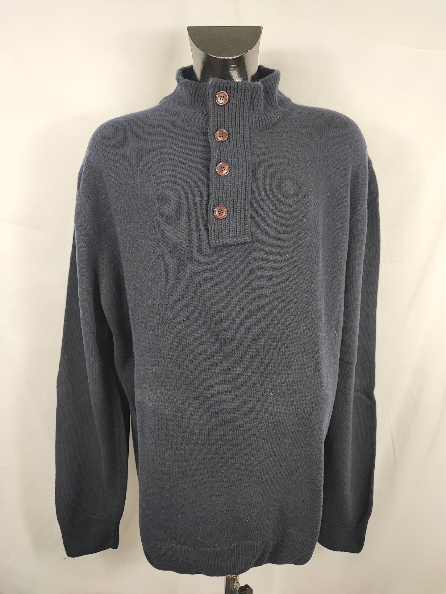 Maglione Barbour da uomo in lana blu XXL- Man Navy Wool Jumper Size XXLarge