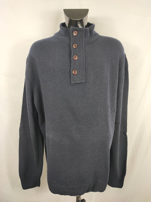 Maglione Barbour da uomo in lana blu XXL- Man Navy Wool Jumper Size XXLarge