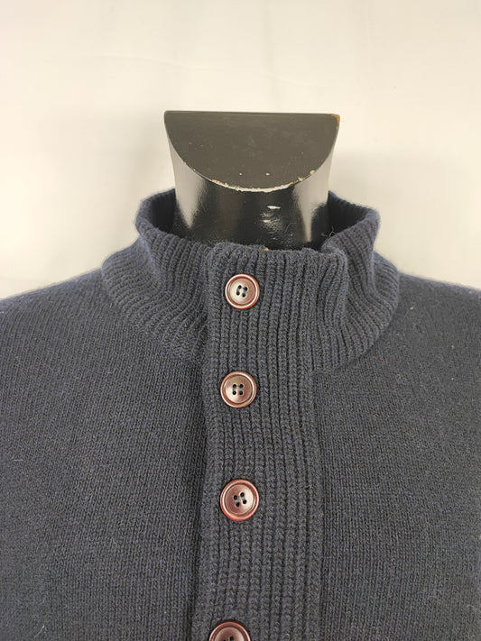 Maglione Barbour da uomo in lana blu XXL- Man Navy Wool Jumper Size XXLarge