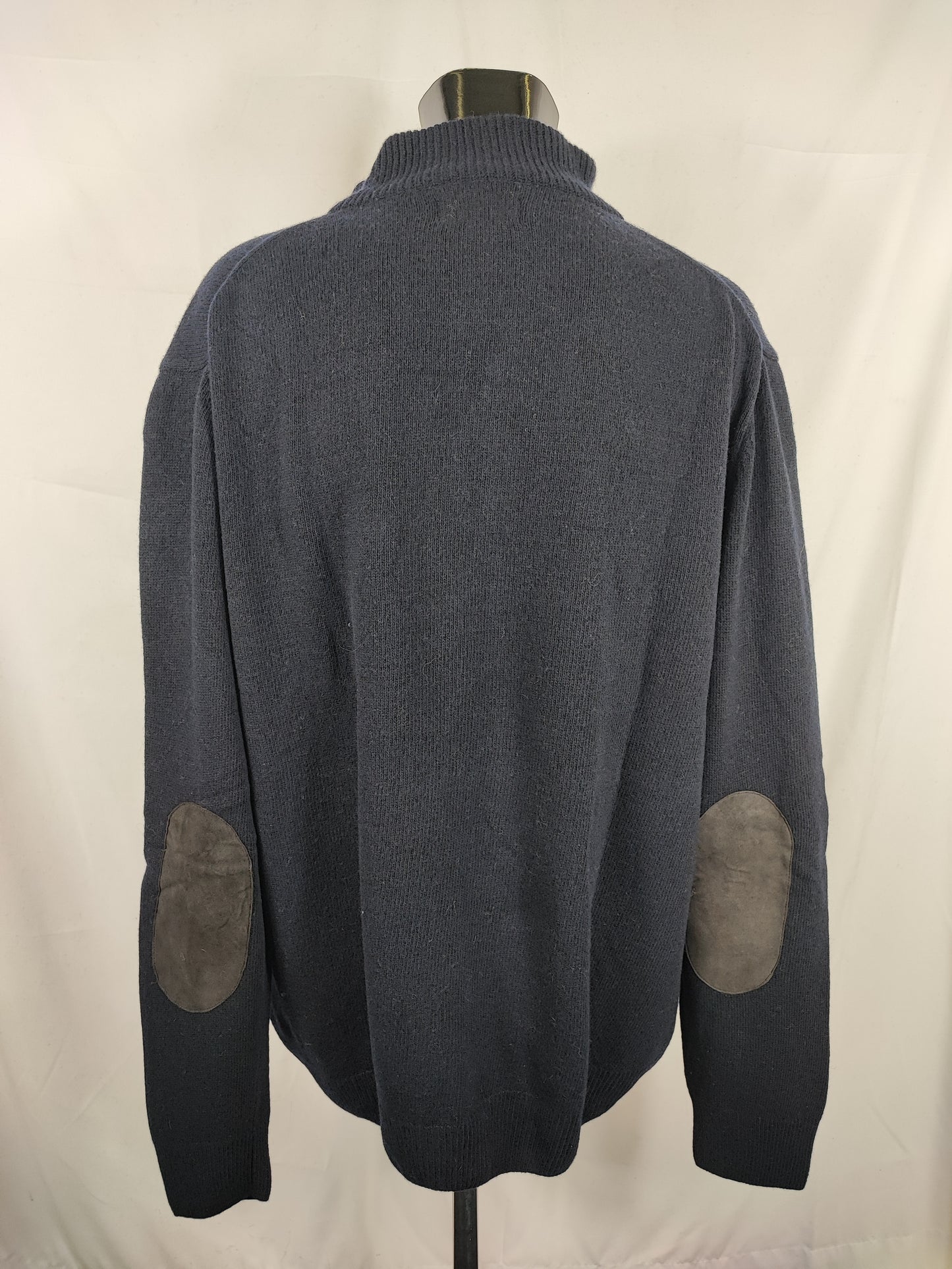 Maglione Barbour da uomo in lana blu XXL- Man Navy Wool Jumper Size XXLarge