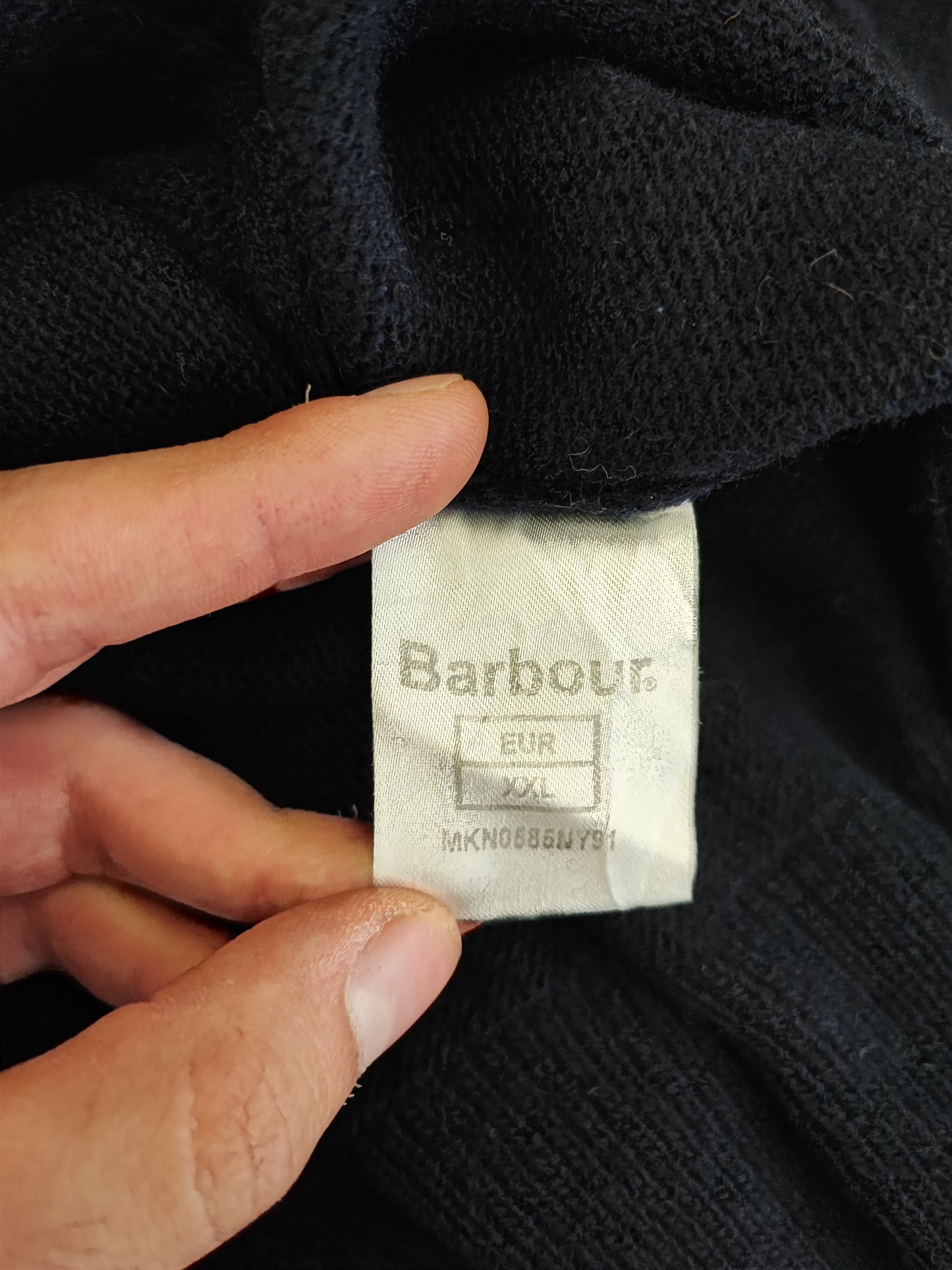 Maglione Barbour da uomo in lana blu XXL- Man Navy Wool Jumper Size XXLarge