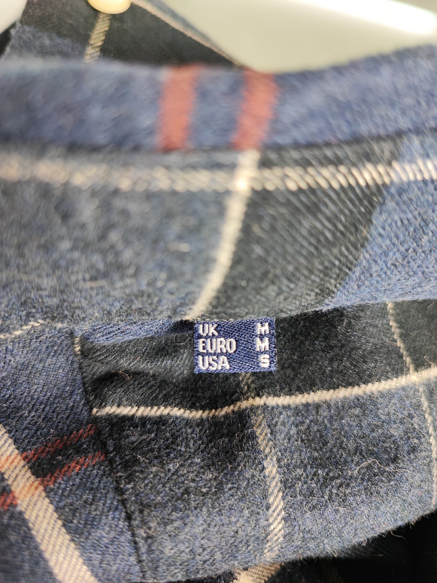 Camicia Barbour da uomo in caldo cotone blu fantasia tartan taglia Medium