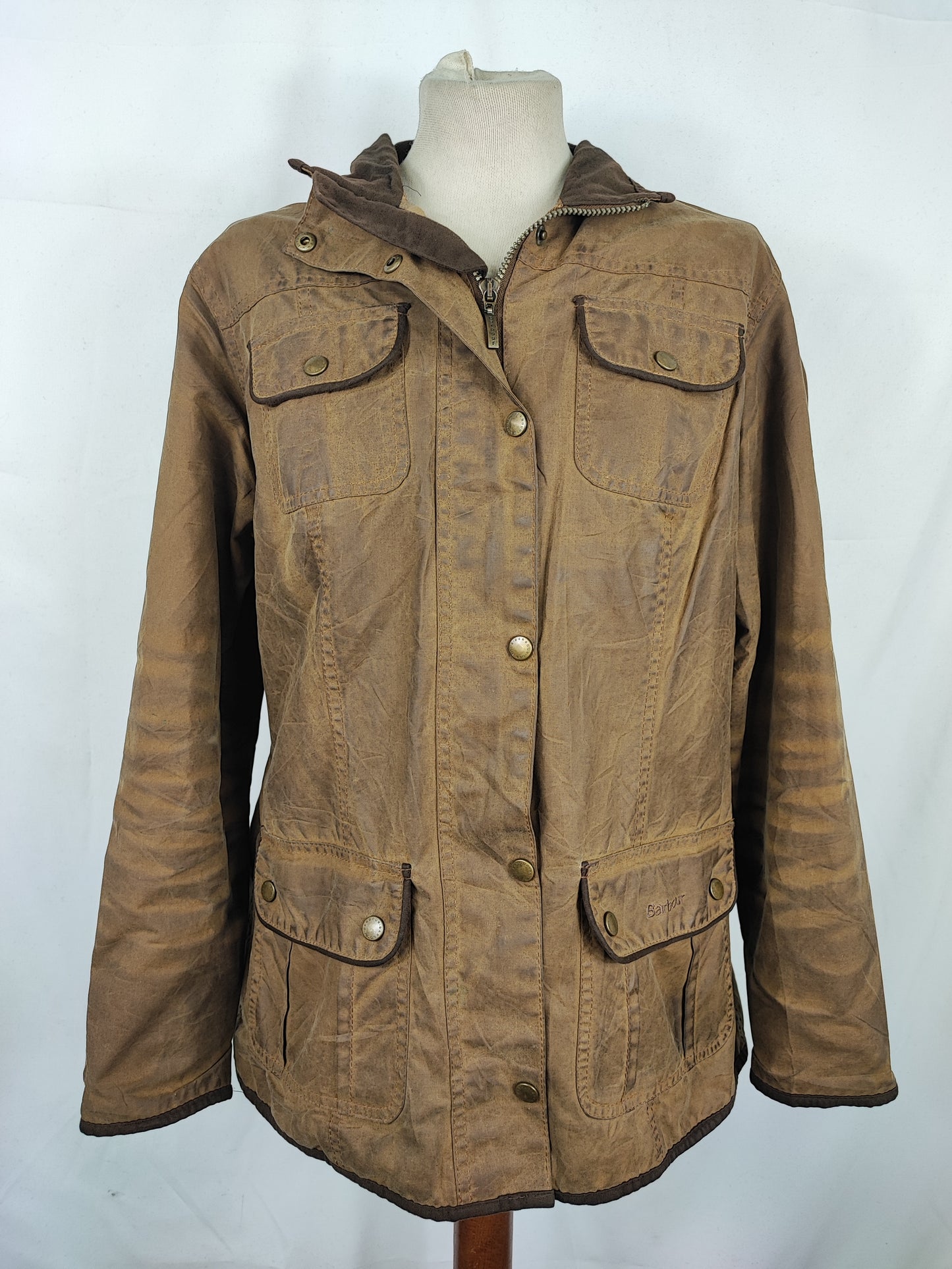Giacca Barbour unisex corta cerata beige tg.46 Utility short jacket Beige size UK 16