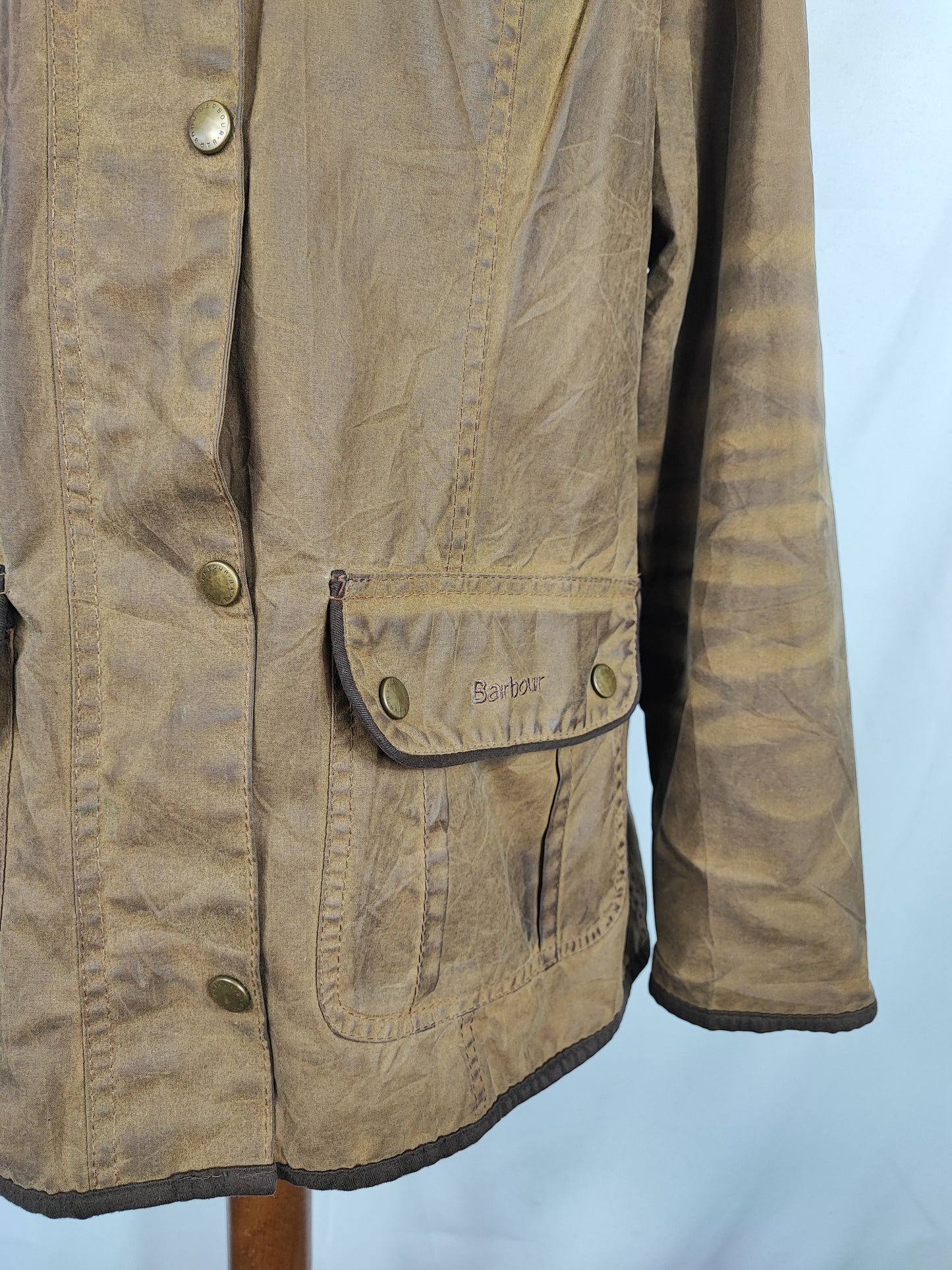 Giacca Barbour unisex corta cerata beige tg.46 Utility short jacket Beige size UK 16