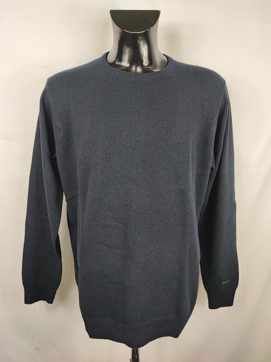 Maglione Barbour da uomo in lana blu XL- Man Navy Wool Jumper Size XLarge