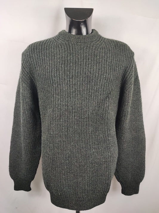 Maglione Barbour da uomo in lana verde Small- Man Olive Wool Jumper Size Small