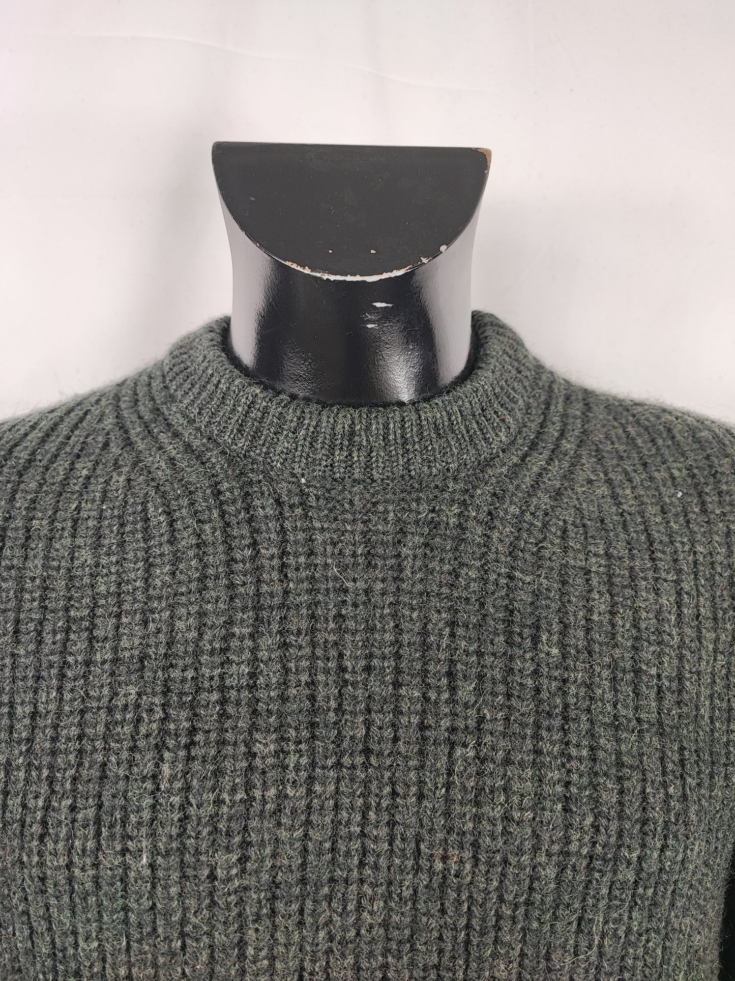 Maglione Barbour da uomo in lana verde Small- Man Olive Wool Jumper Size Small