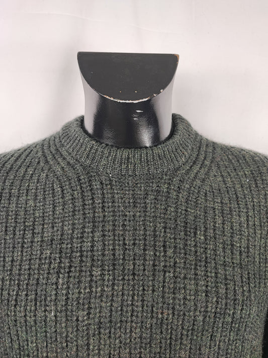 Maglione Barbour da uomo in lana verde Small- Man Olive Wool Jumper Size Small