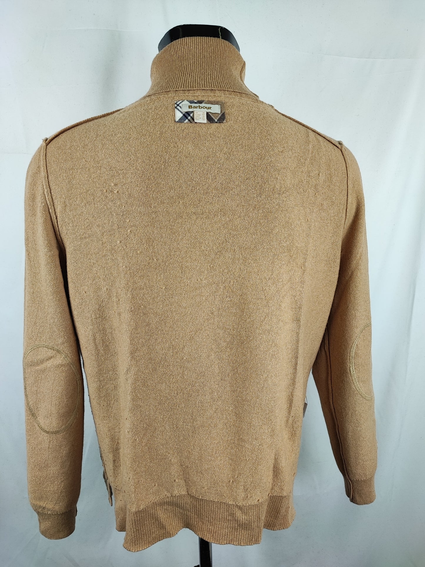 Maglione Barbour da donna in lana beige tg.44/46 - Lady Beige Wool Jumper Size Uk16