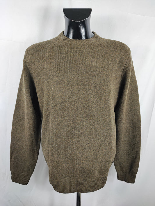 Maglione Barbour da uomo in lana verde Large -  Man Olive Wool Jumper Size Large