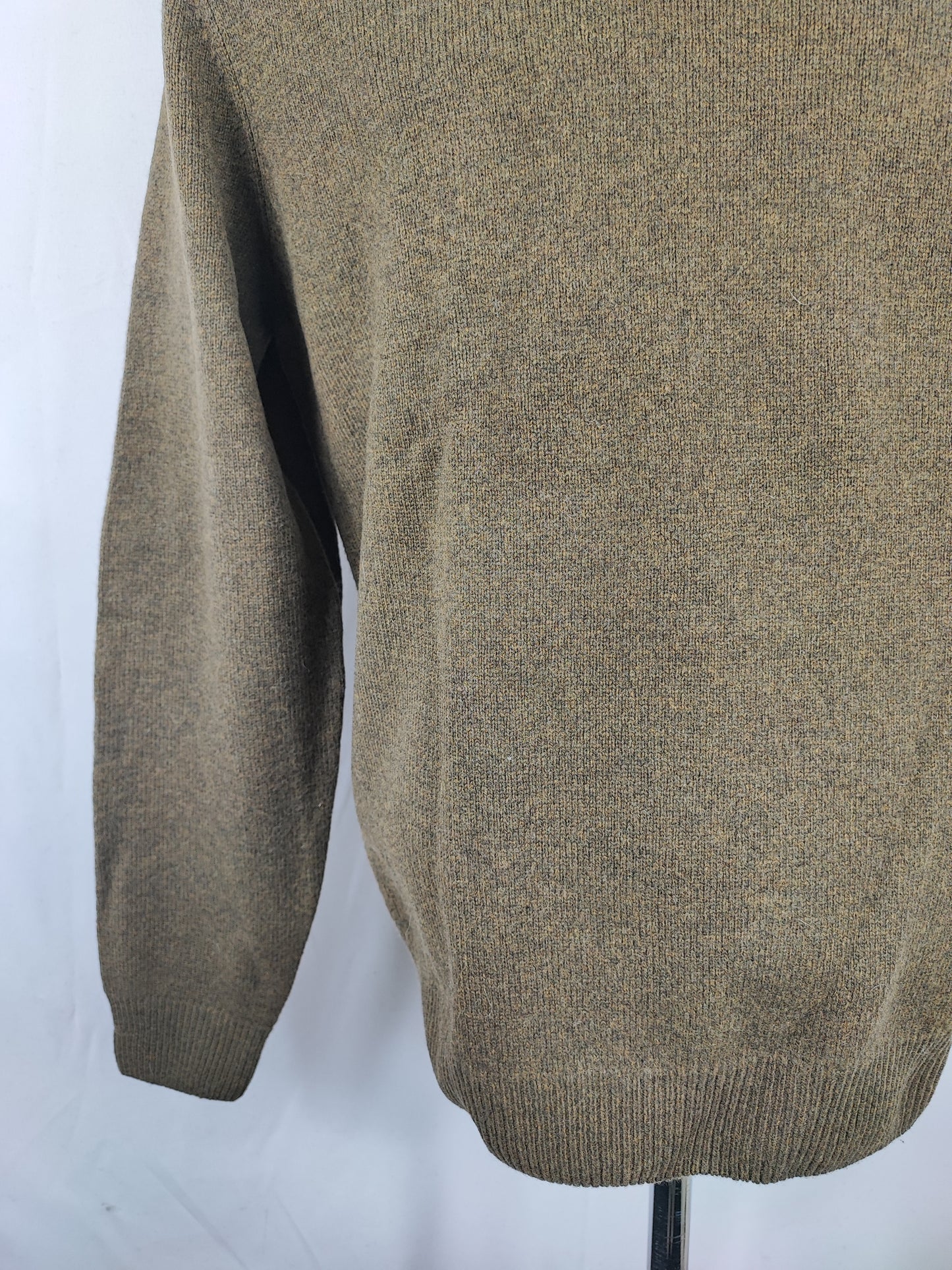 Maglione Barbour da uomo in lana verde Large -  Man Olive Wool Jumper Size Large