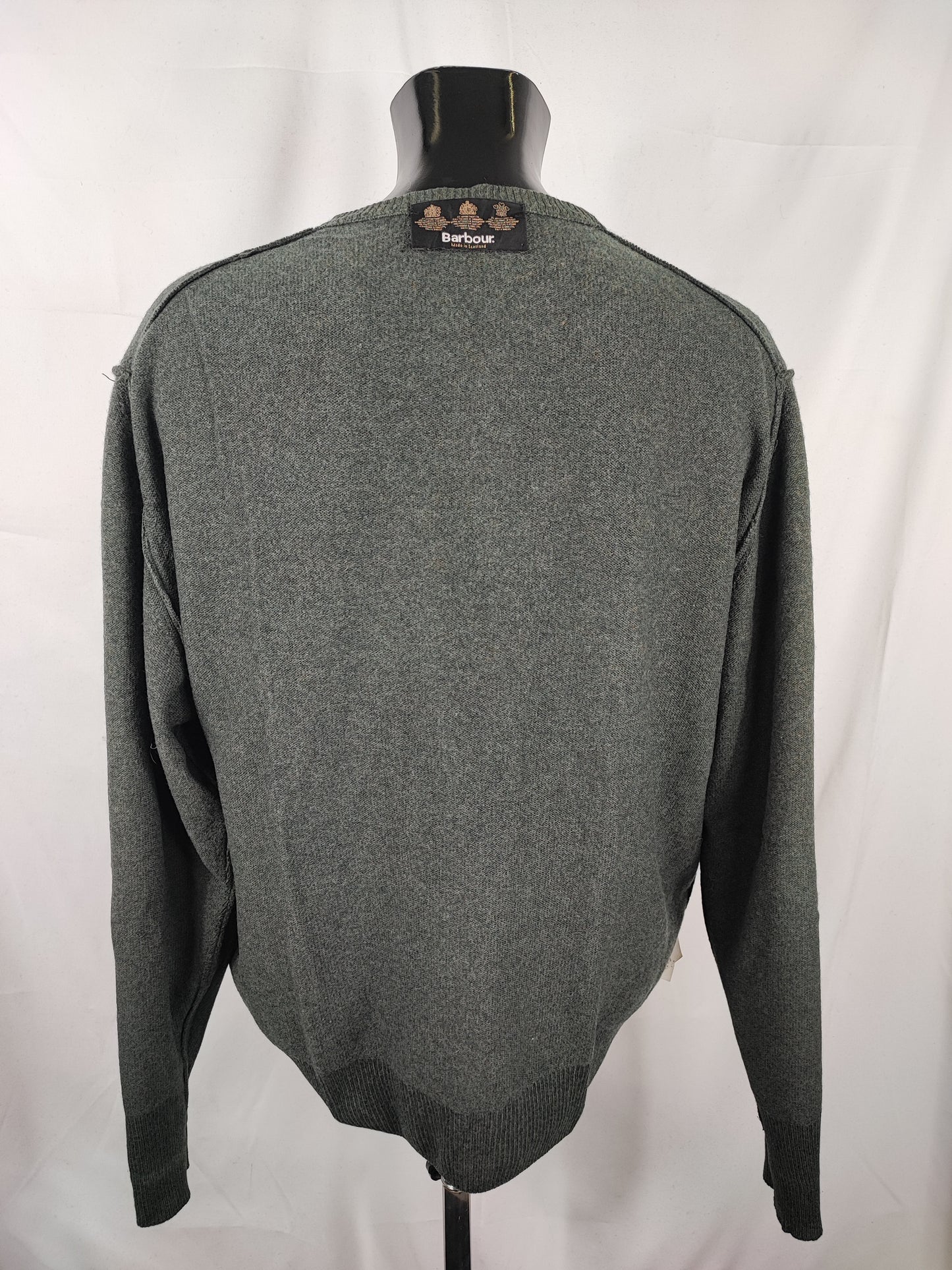 Maglione Barbour da uomo in lana verde Xlarge -  Man green jumper Size Xlarge