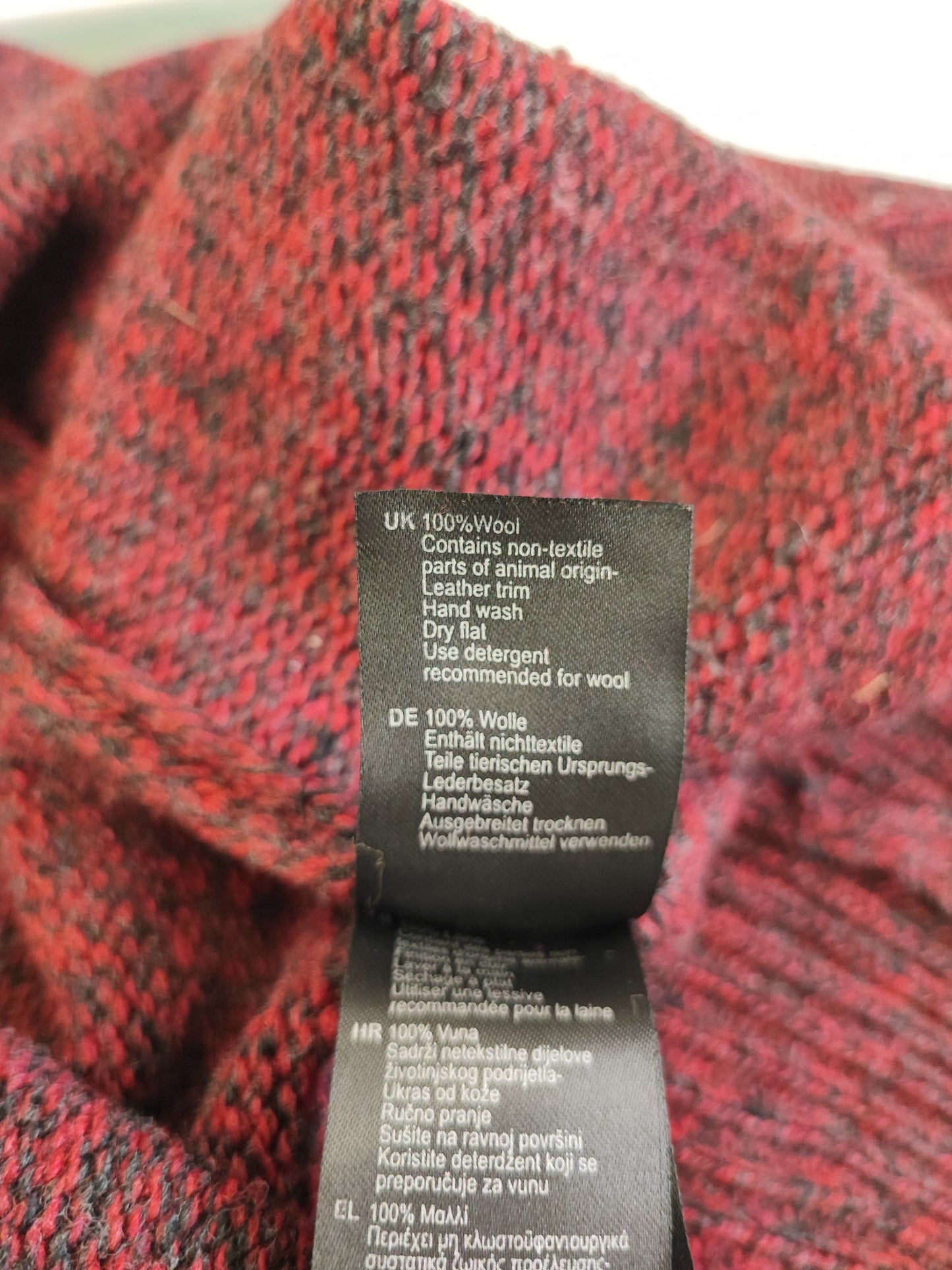 Maglione Barbour da uomo in lana rosso Large -  Man Wool Red jumper Size Large