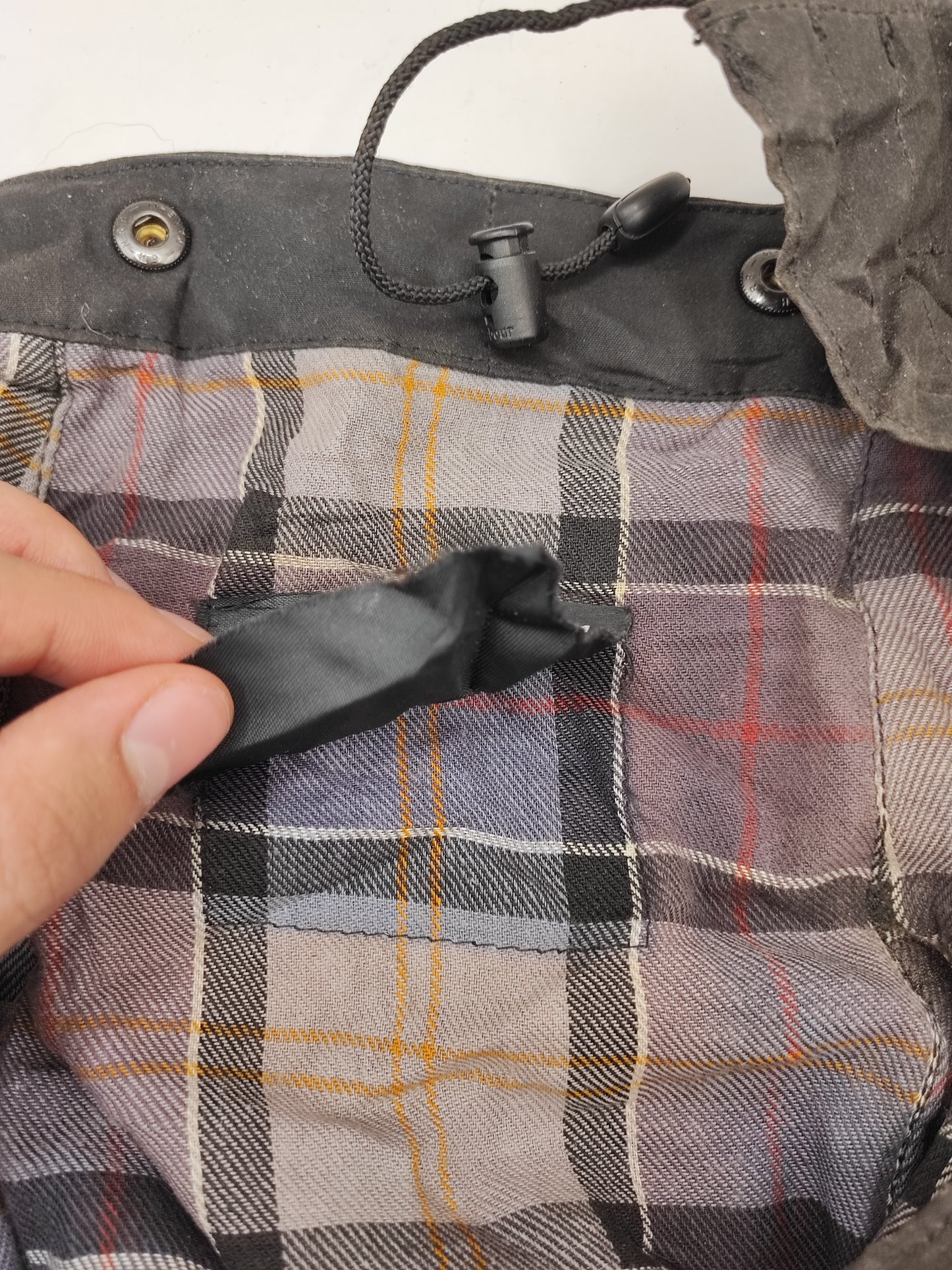 Cappuccio Barbour nero recente  - Black Waxed hood One size