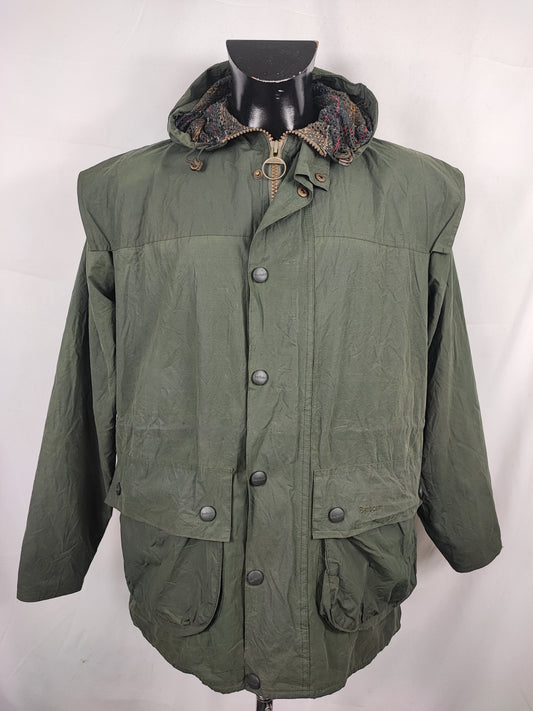 Giacca Barbour verde uomo impermeabile Durham Medium- Man Green Waterproof Durham Stowaway jacket size M