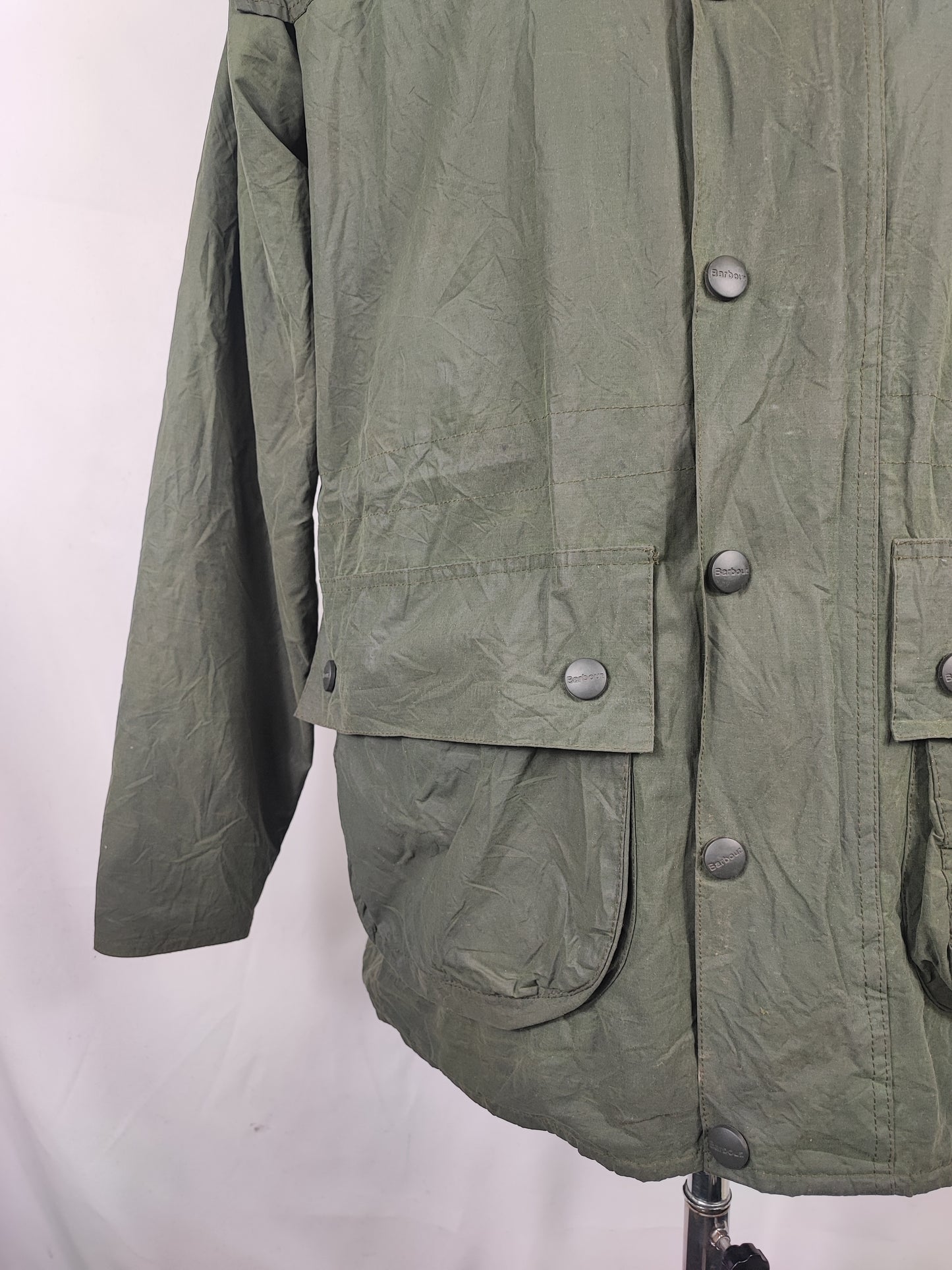 Giacca Barbour verde uomo impermeabile Durham Medium- Man Green Waterproof Durham Stowaway jacket size M