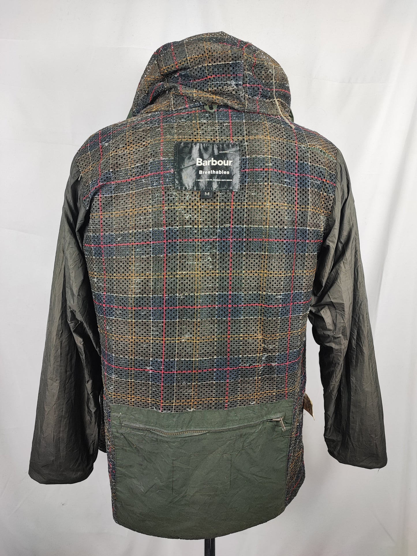 Giacca Barbour verde uomo impermeabile Durham Medium- Man Green Waterproof Durham Stowaway jacket size M