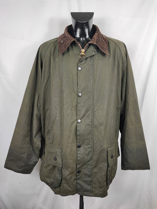 Barbour Giacca Beaufort vintage verde C52/132 cm Man Green Wax Beaufort jacket size XXXL