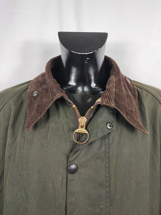 Barbour Giacca Beaufort vintage verde C52/132 cm Man Green Wax Beaufort jacket size XXXL