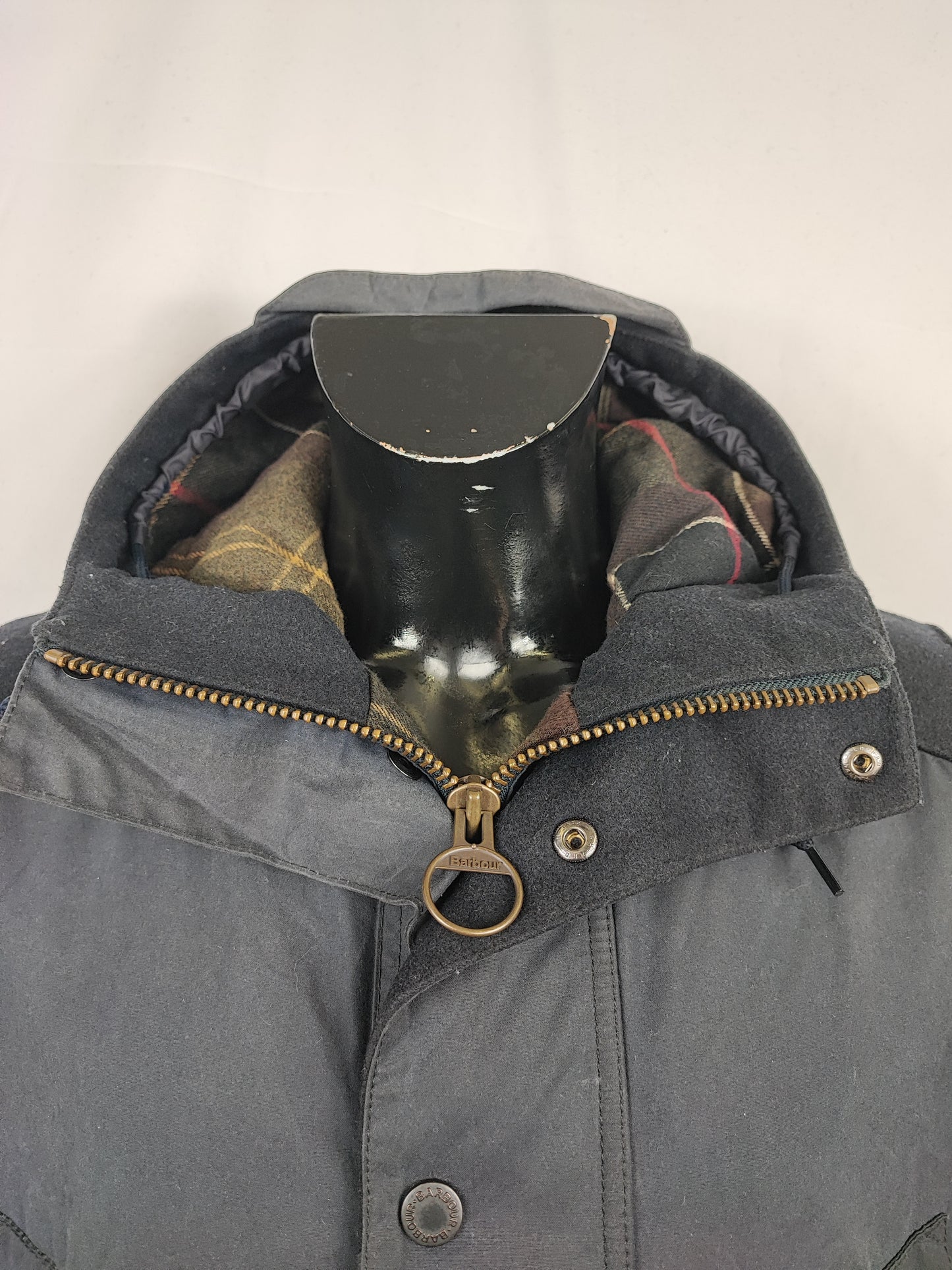 Parka Barbour uomo Blu cerato Small- Navy Waddow wax jacket with hood Size Small