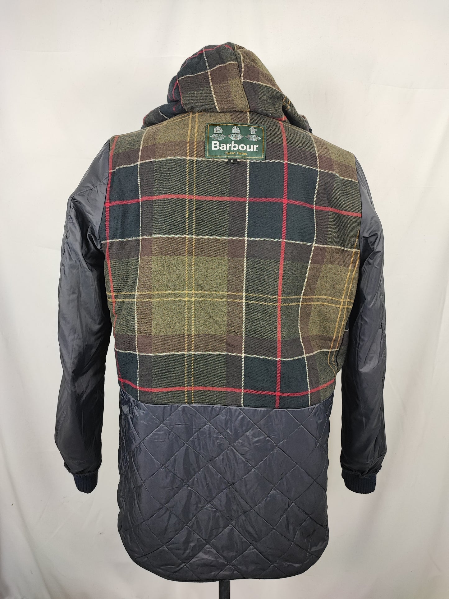 Parka Barbour uomo Blu cerato Small- Navy Waddow wax jacket with hood Size Small