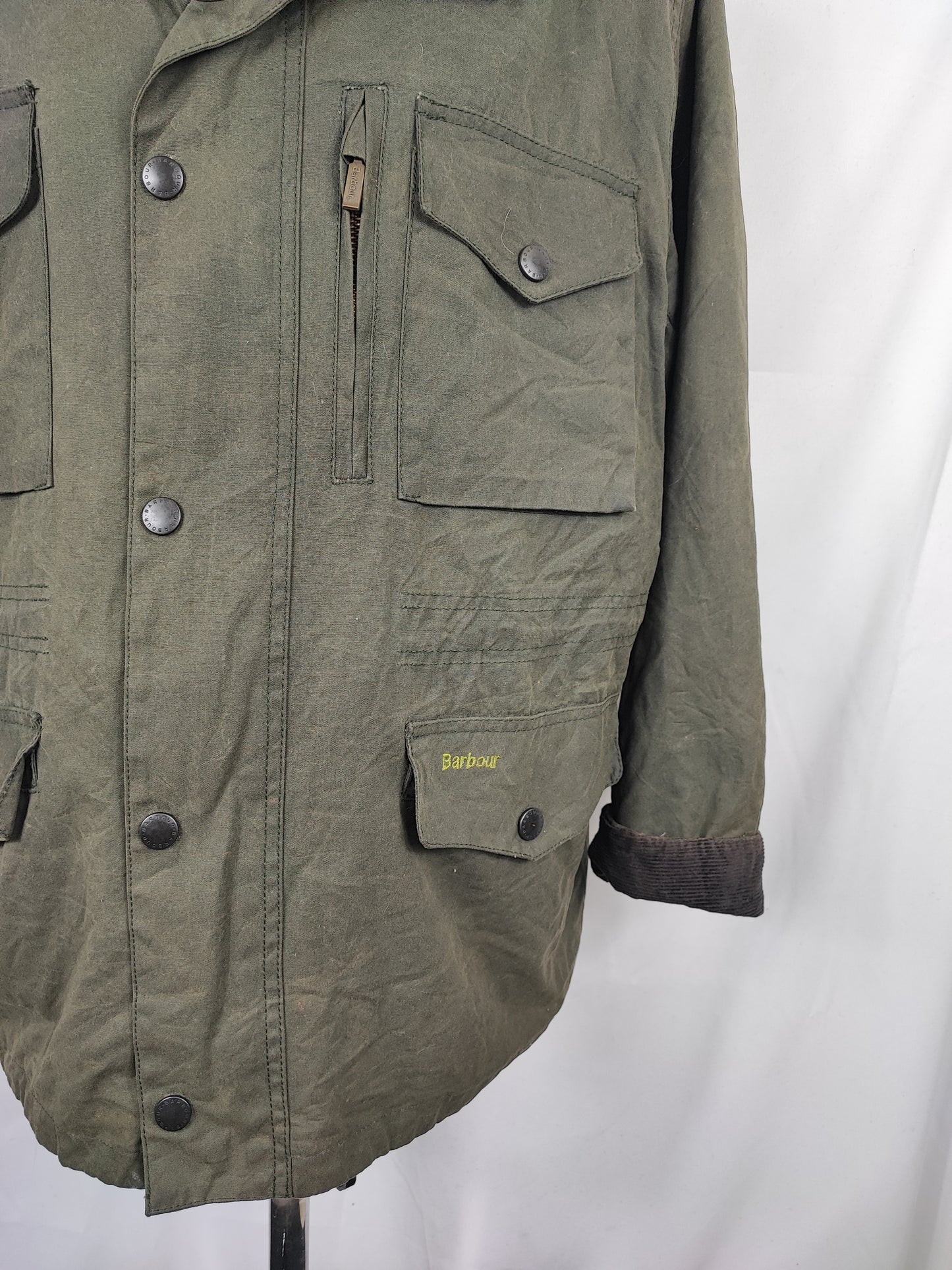 Barbour Giacca da uomo Sapper verde XL Man Wax Green Sapper Jacket Size XLarge