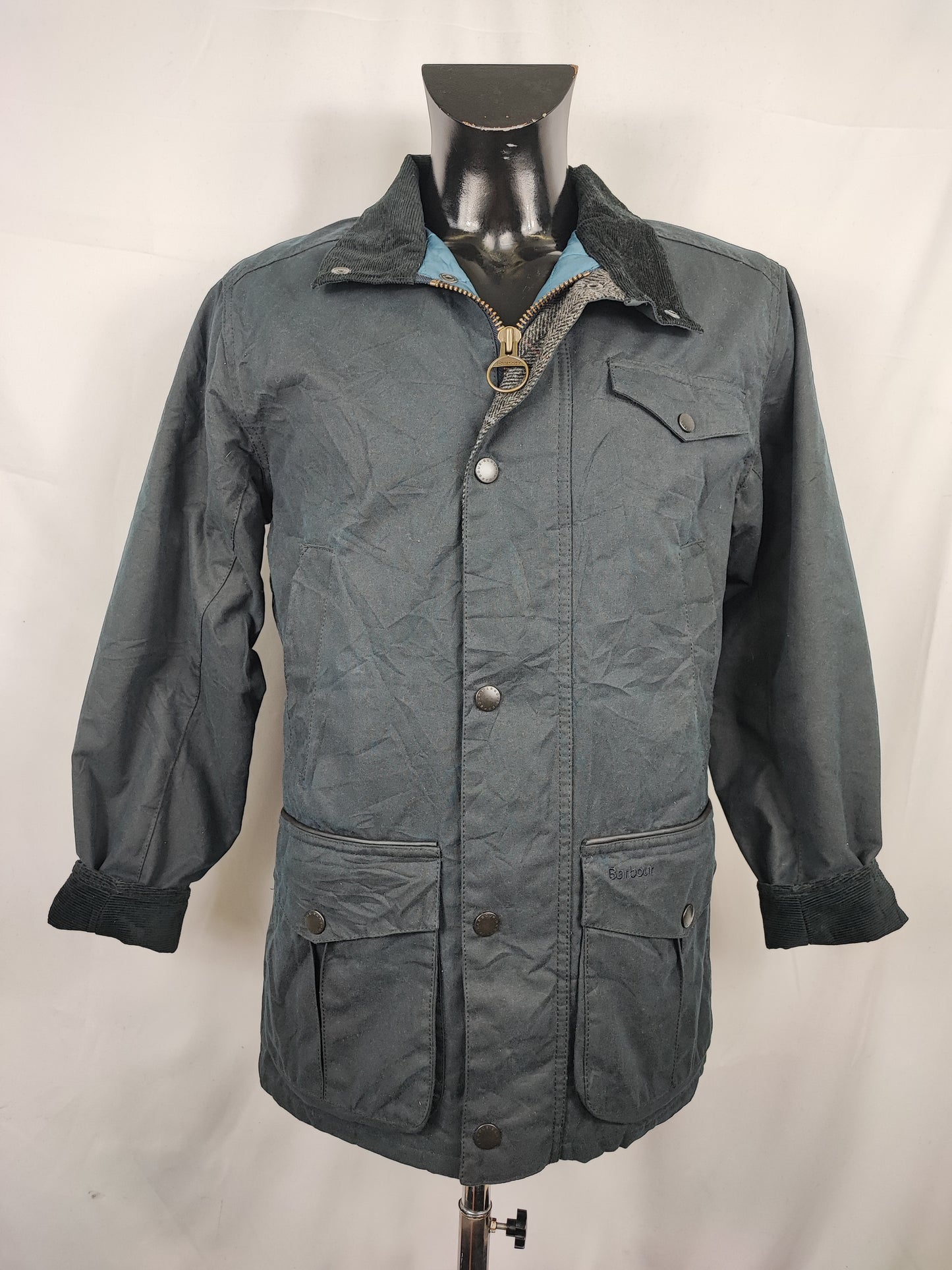 Barbour Giacca uomo Blu Taglia Small  Man Navy Waxed Cole Jacket Size Small