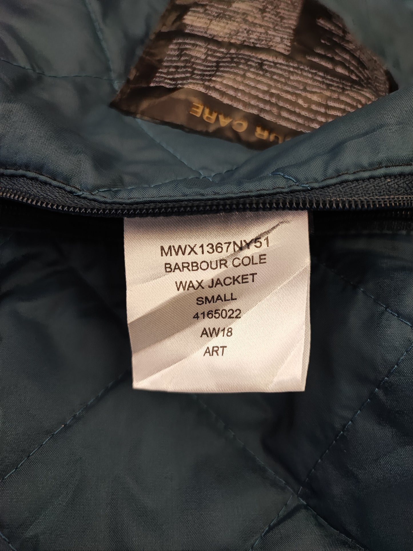 Barbour Giacca uomo Blu Taglia Small  Man Navy Waxed Cole Jacket Size Small