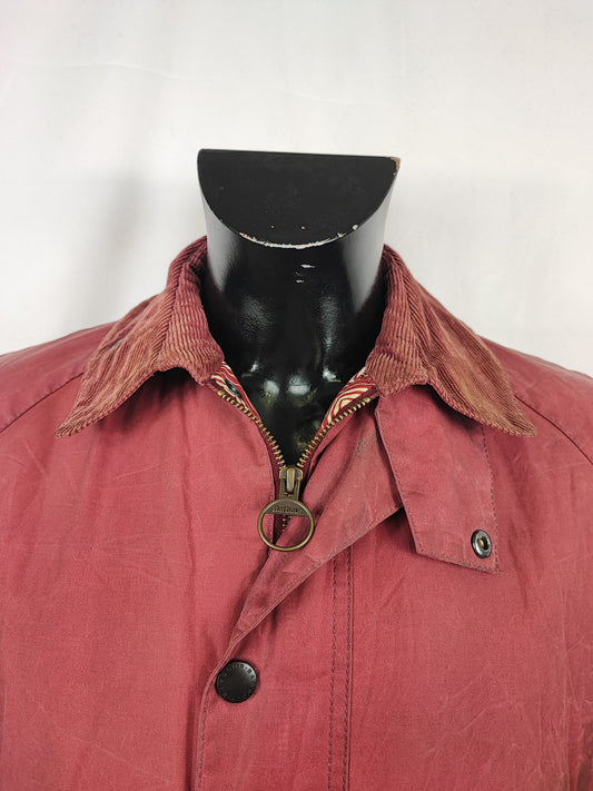 Giacca Barbour uomo cerato Ashby John Lewis rosa scuro Medium - Man Red Ashbyton wax Jacket size M