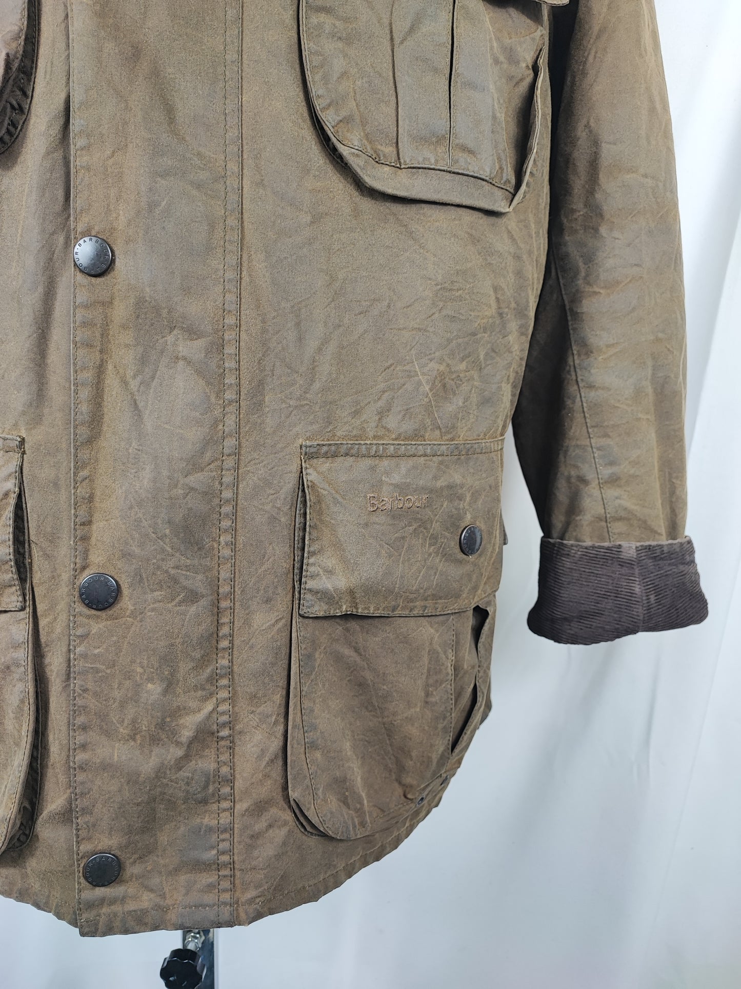 Giacca Barbour verde Uomo Trooper cerata Large Man Olive Waxed jacket size L