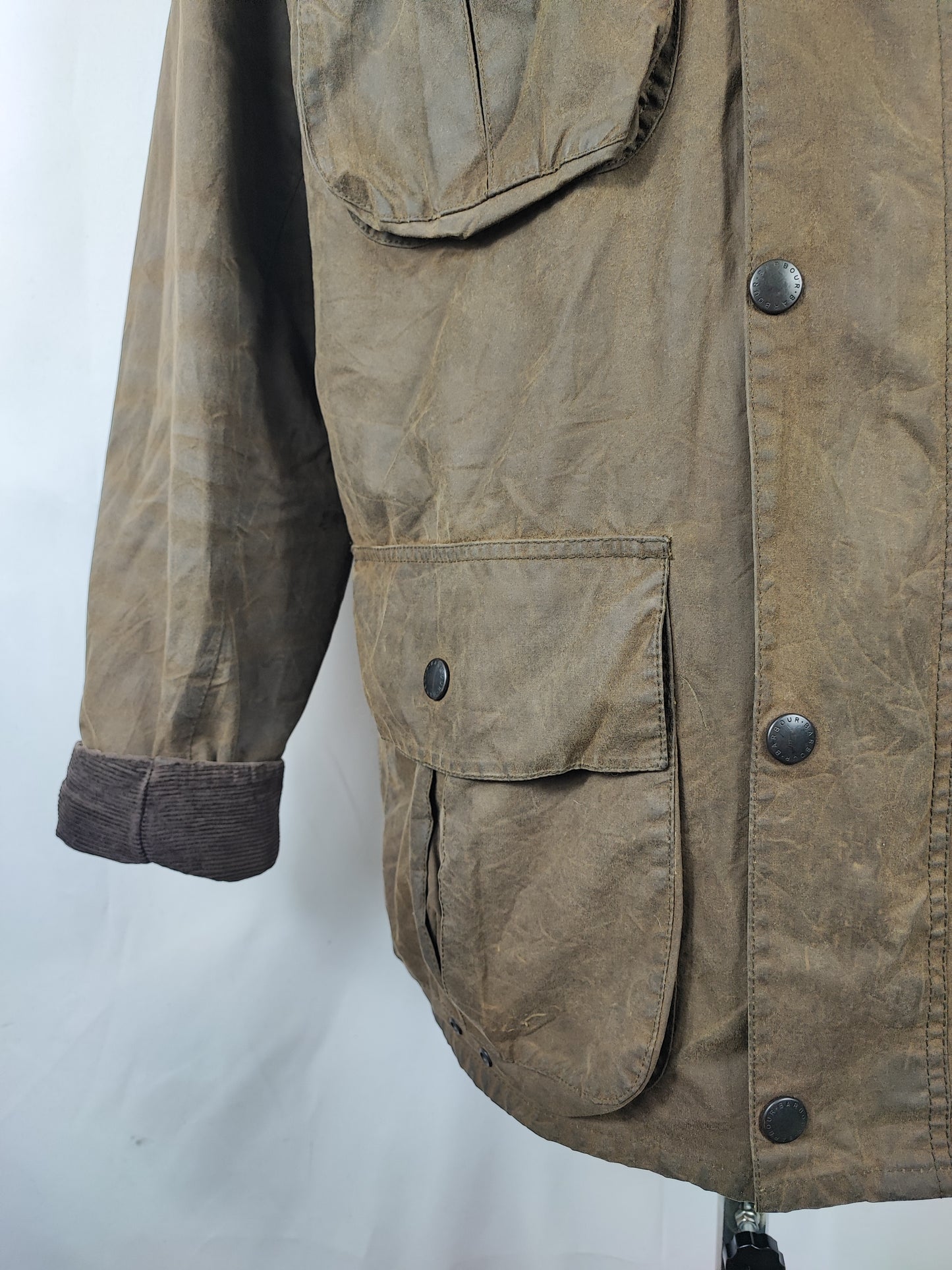 Giacca Barbour verde Uomo Trooper cerata Large Man Olive Waxed jacket size L