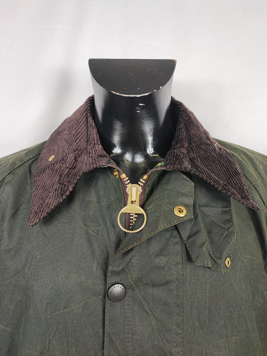 Barbour Giacca Beaufort vintage verde C44/112cm - Green Beaufort Waxed jacket size Large