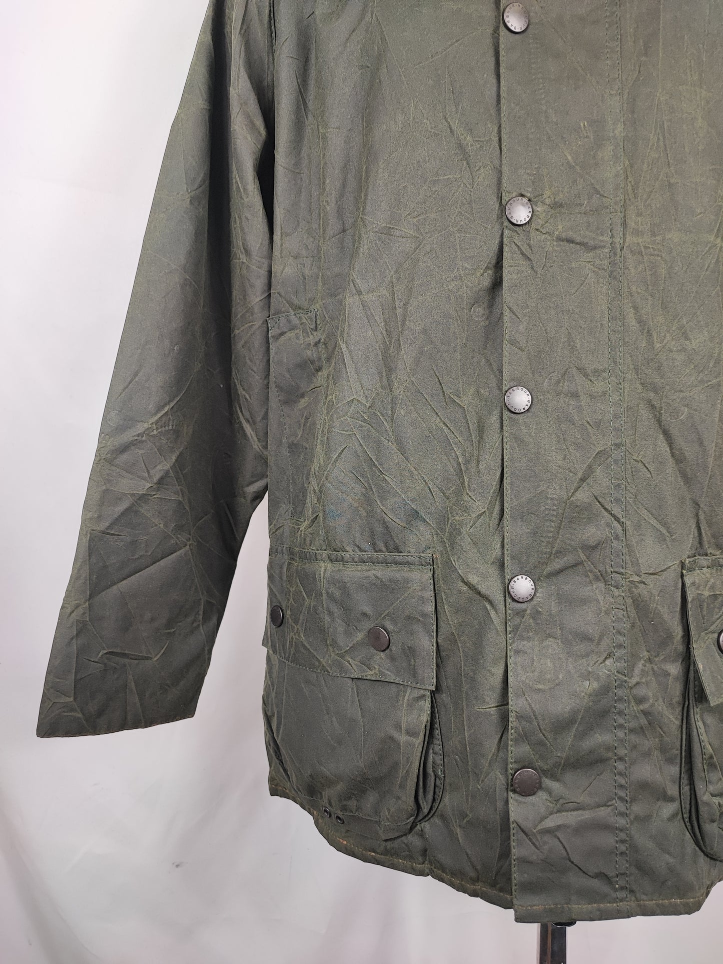 Barbour Giacca Beaufort vintage verde C44/112cm - Green Beaufort Waxed jacket size Large