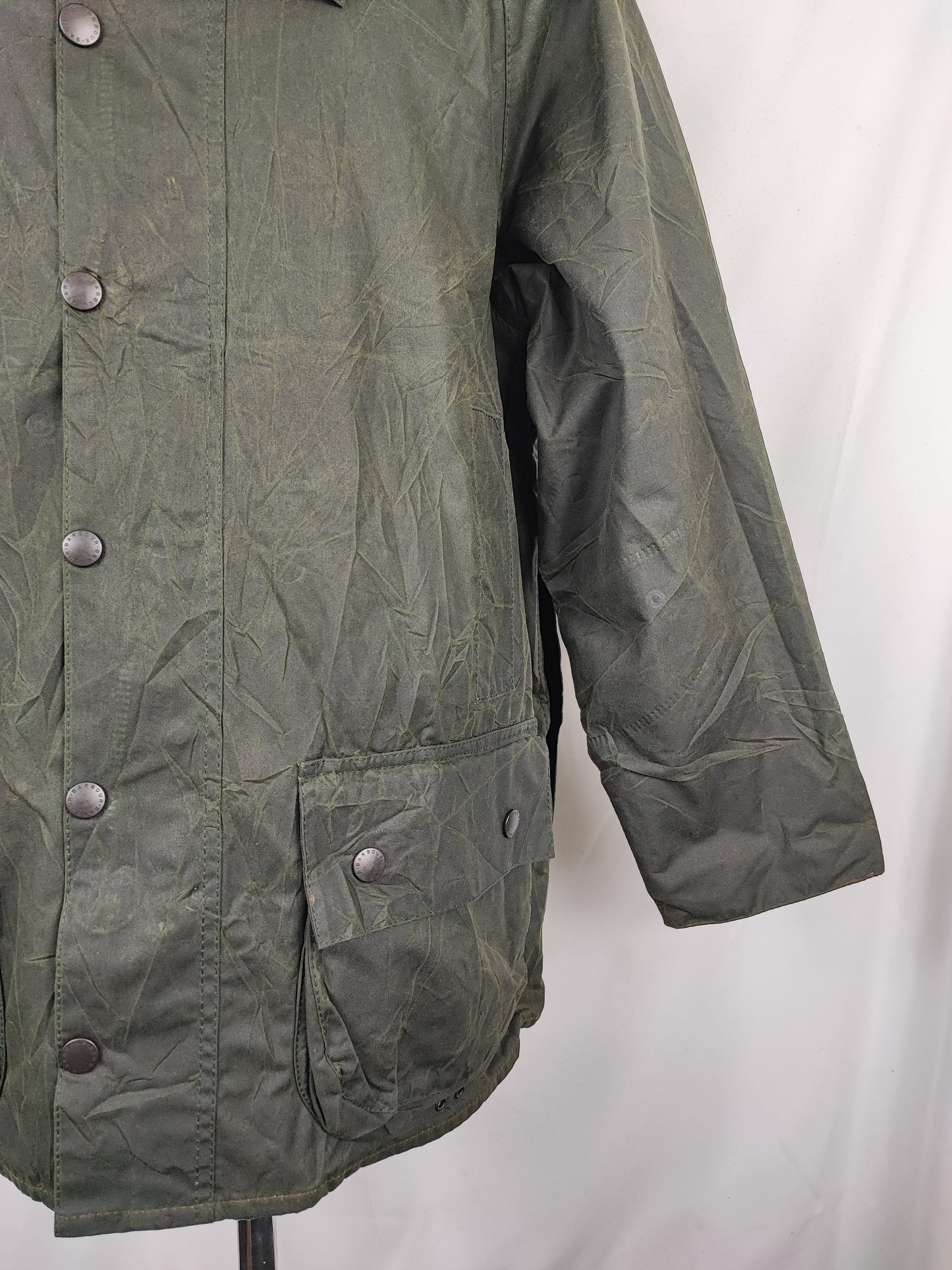 Barbour Giacca Beaufort vintage verde C44/112cm - Green Beaufort Waxed jacket size Large