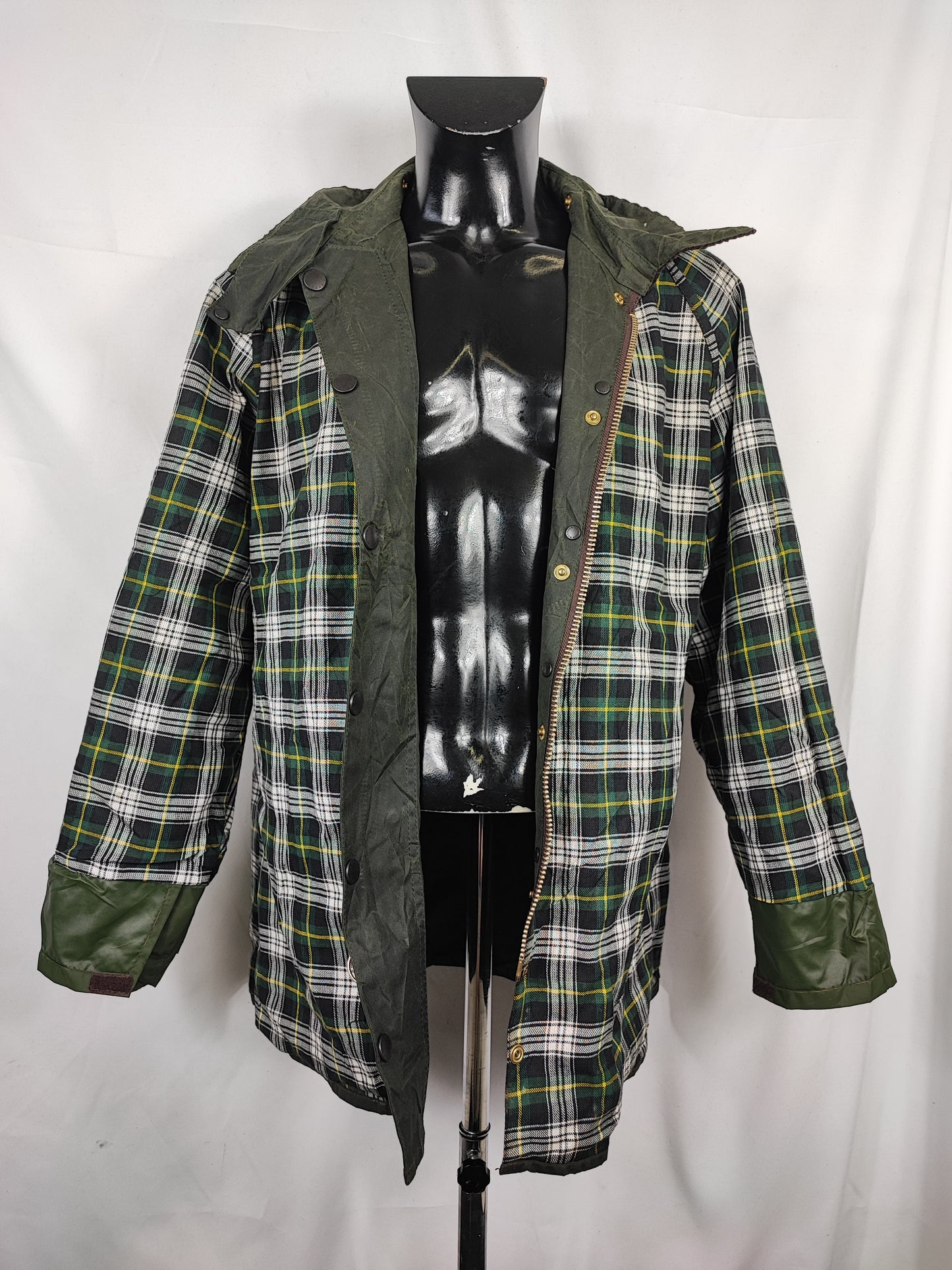 Barbour Giacca Beaufort vintage verde C44/112cm - Green Beaufort Waxed jacket size Large