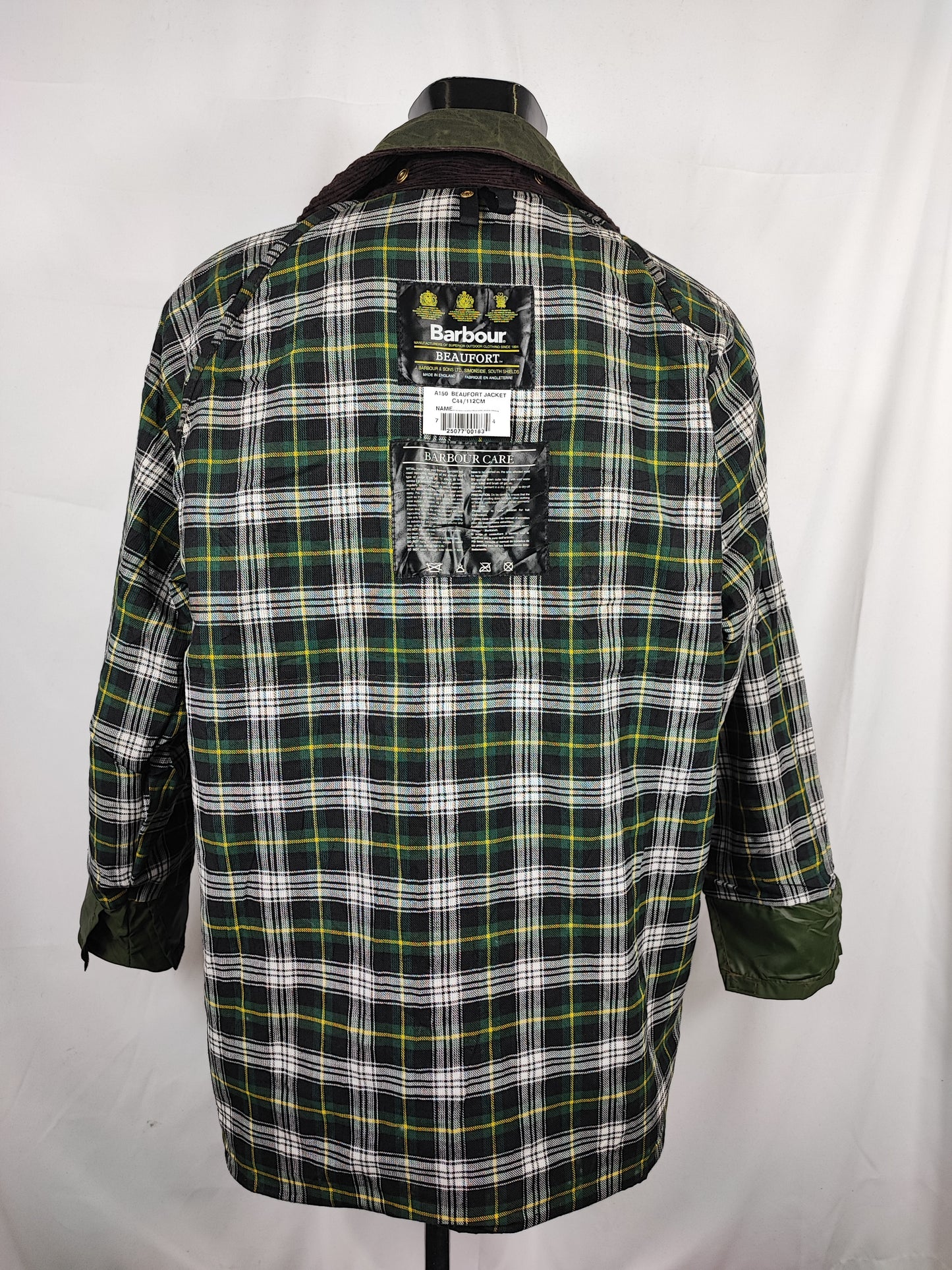Barbour Giacca Beaufort vintage verde C44/112cm - Green Beaufort Waxed jacket size Large