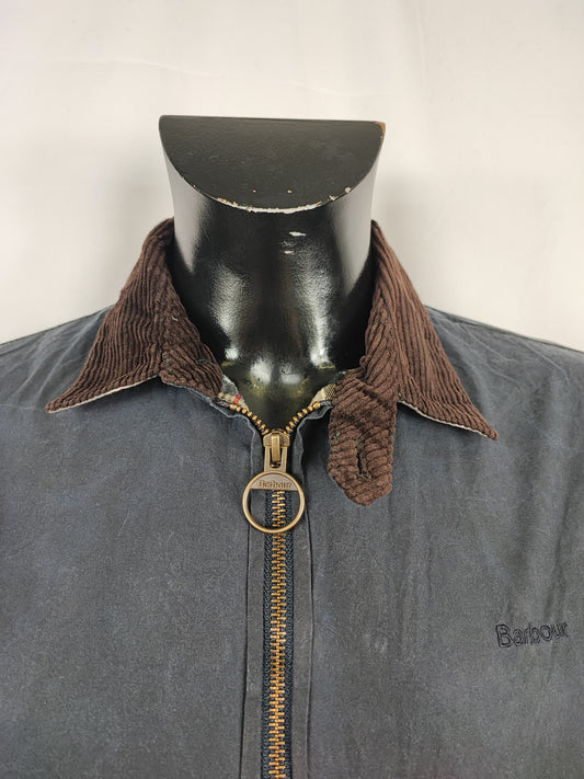Giacca Barbour da uomo blu cerato Medium-Man Navy Short Wax jacket size M