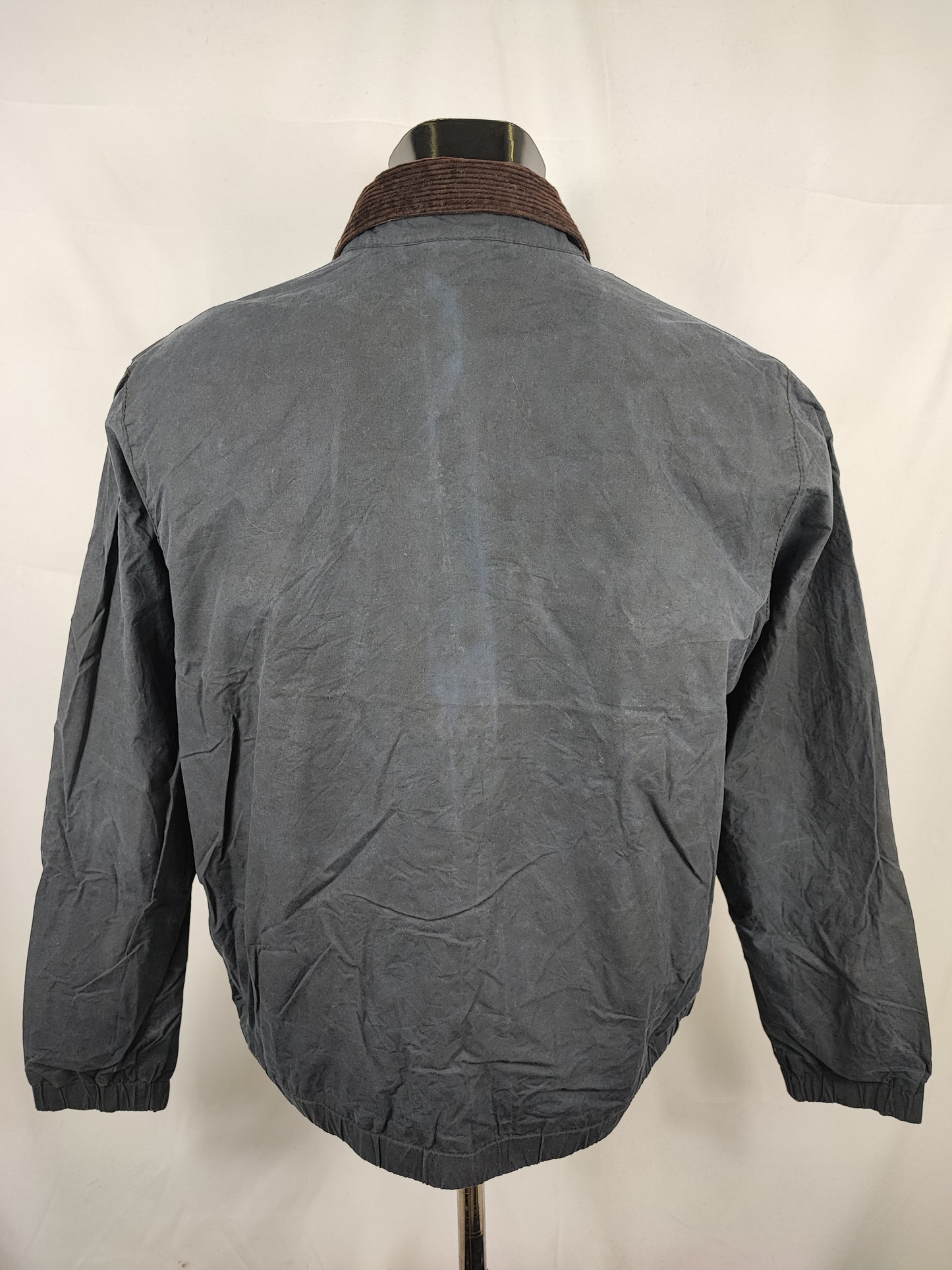 Giacca Barbour da uomo blu cerato Medium-Man Navy Short Wax jacket size M